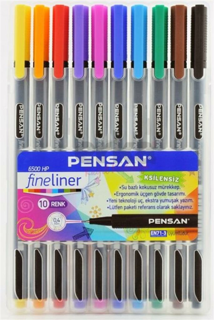Pack de 10 Stylos Feutre Pensan 0.4 mm écriture fine et schémas Tunisie