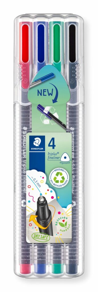 Pack de 4 Stylos Feutre STAEDTLER Triplus 0.3 mm Fineliners couleurs de base Tunisie