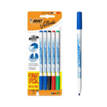Pack de 5 Marqueurs pour Tableau Blanc Effaçables à Sec Pointe Conique Fine Bic Velleda