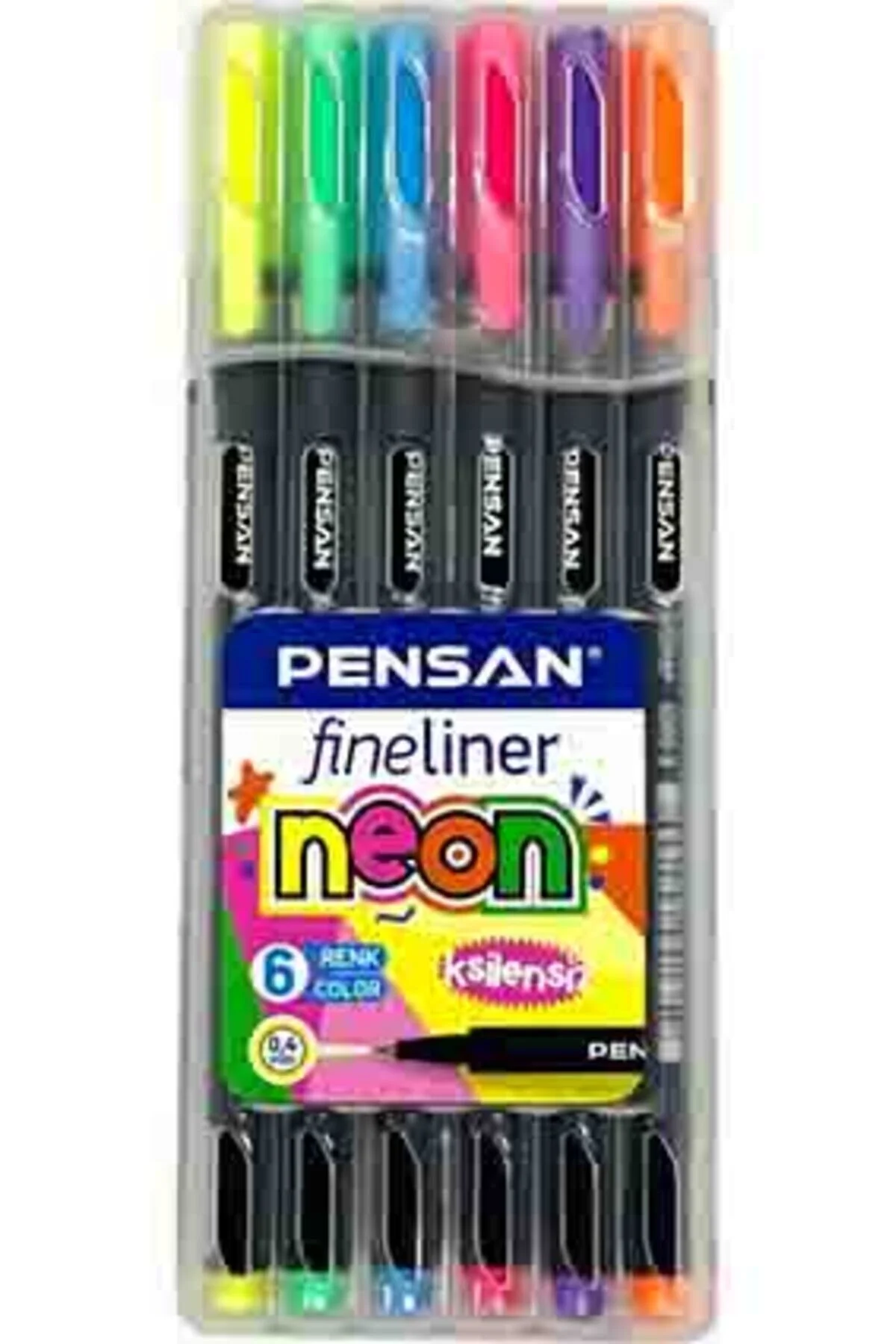 Pack_de_6_Stylos_à_Bille_Pensan_Fineliner_Neon_0,4_mm Pack de 6 Stylos Feutre Pensan Fineliner Neon 0,4 mm – Image 1