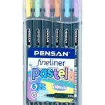 Pack de 6 Stylos Feutre Pensan Fineliner Pastel 0,4 mm