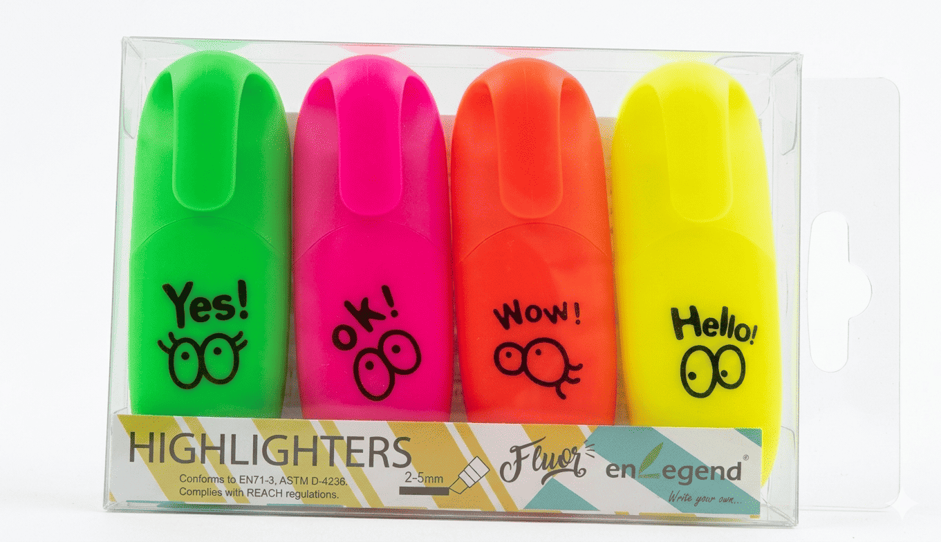 _Pack_de_Mini_Surligneurs_Enlegend_Neon_HL6000-4PVC Pack de Mini Surligneurs Enlegend Neon HL6000-4PVC – Image 1