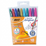 Pochette de 10 Stylos Cristal Original (4 Original+6 Fashion) BIC