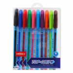 Pochette de 10 Stylos à Bille UNIMAX TopGrip 1.0 mm