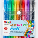 Pochette de 12 Stylos Semi Gel Glitter 0,7 mm