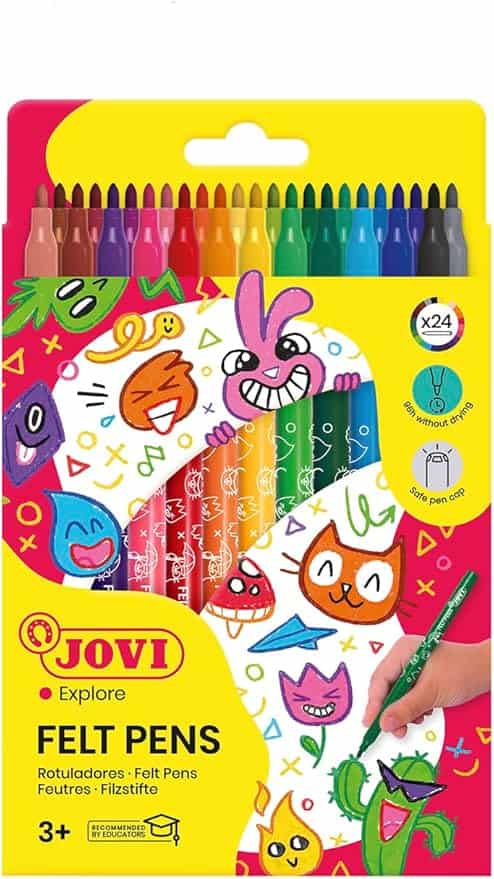 Pochette_de_24_Feutres_Jovi_Medium_Tip Pochette de 24 Feutres Jovi Medium Tip couleurs assorties – Image 1