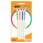 Pochette de 4 Stylos BIC Cristal UP 1,2 mm