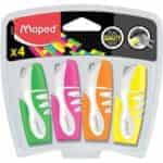 Pochette de 4 surligneurs MAPED Fluo'Peps Pocket