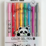 Pochette de 8 Stylos Gel LOVE PANDA 0,5 mm