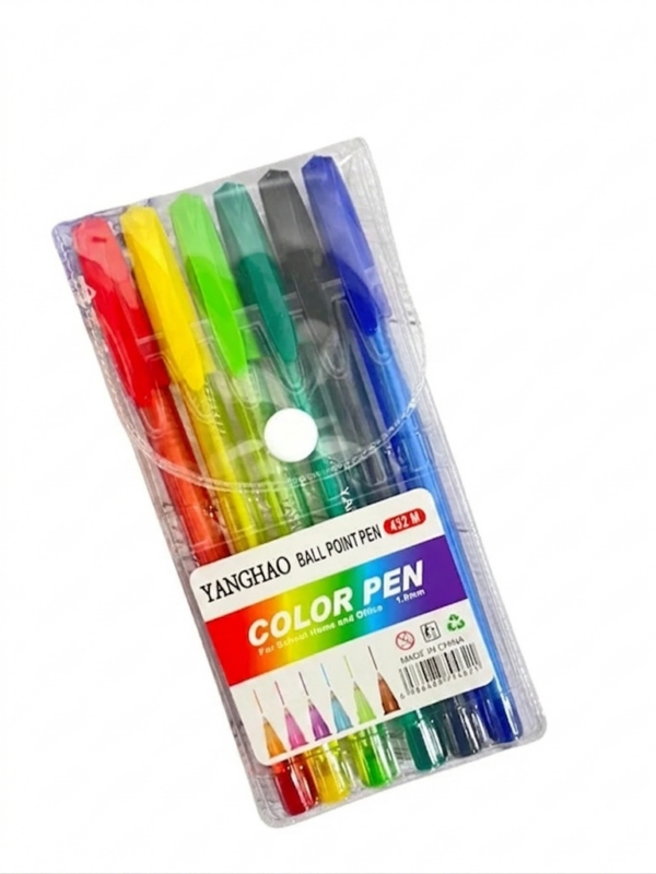 Pochette de 6 Stylos à Bille YANGHAO écriture fine couleurs assorties Tunisie