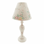 Lampe à Poser Vintage Shabby Chic avec Abat-Jour Fleuri