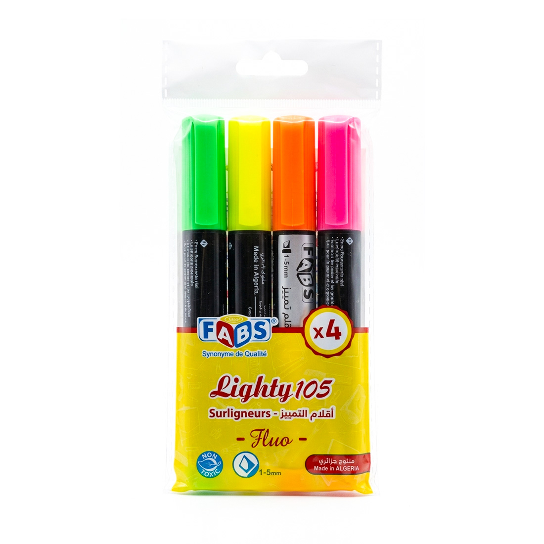 POCHETTE MARQUEURS SURLIGNEURS LIGHTY 105 FLUO POCHETTE MARQUEURS SURLIGNEURS LIGHTY 105 FLUO