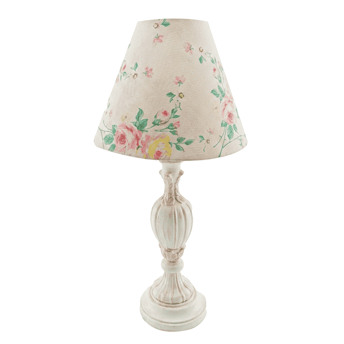 Sans titre-1 Lampe à Poser Vintage Shabby Chic avec Abat-Jour Fleuri – Image 1