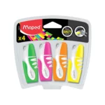 Pochette de 4 surligneurs MAPED Fluo'Peps Pocket