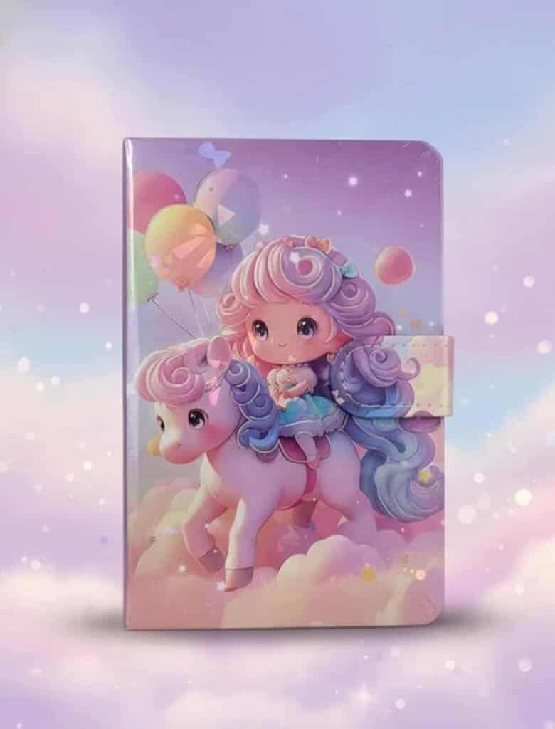 Journal intime licorne fille de style magique - Papeterie haut de gamme Tunisie