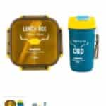 La région sélectionnée montre un ensemble de boîte à repas (Lunch Box) et gourde assortie pour enfants