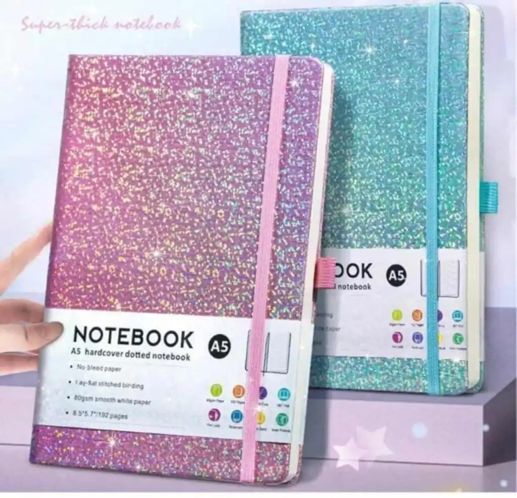 carnet a5 paillete 192 pages couverture rigide avec papier premium et reliure cousue paperclip tunisie robustesse