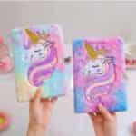 Journal Intime Licorne en Peluche Tie-Dye avec Cadenas - Carnet secret haut de gamme