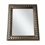 Miroir Mural Rectangulaire avec Cadre Tressé en Bronze Antique