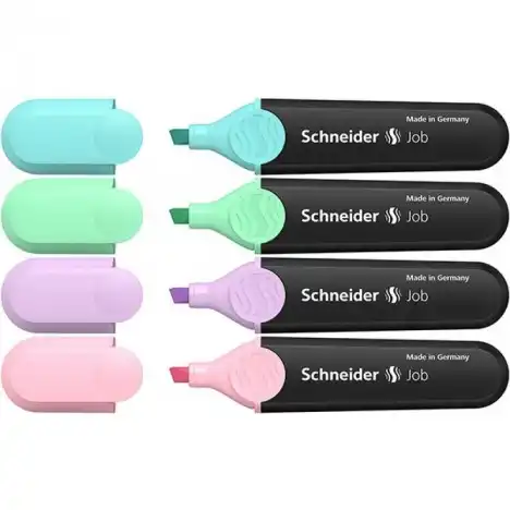 Pochette de 4 Surligneurs Schneider Job Pastel