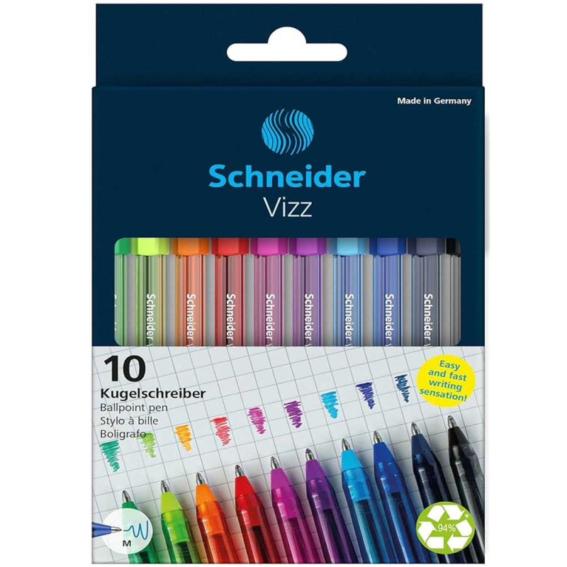 set-de-10-stylos-à-billes-vizz-m-schneider- Set De 10 Stylos à Billes Vizz, M - Schneider