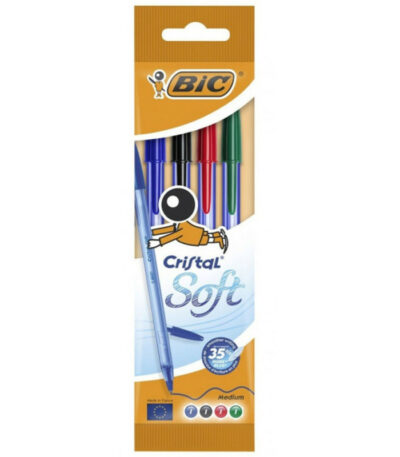 POCHETTE DE 4 STYLOS CRISTAL SOFT - BIC