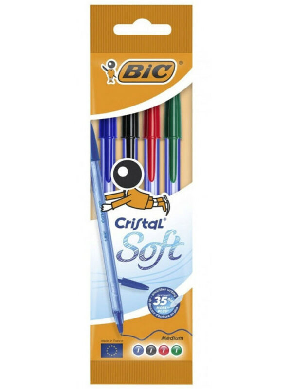 POCHETTE DE 4 STYLOS CRISTAL SOFT - BIC