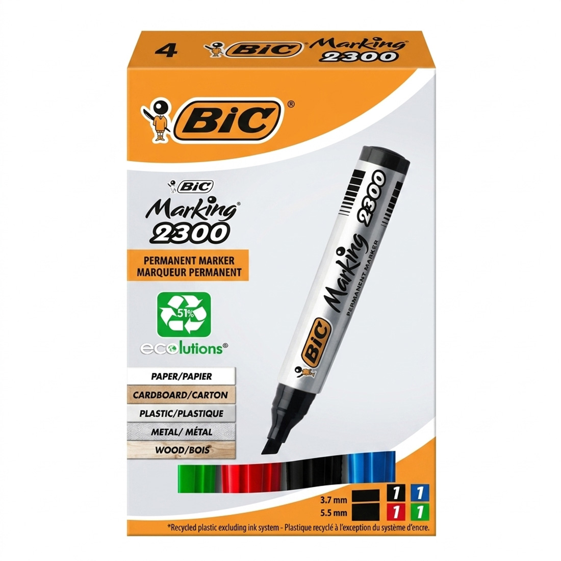 151515 Pochette de 4 marqueurs permanents - BIC – Image 1