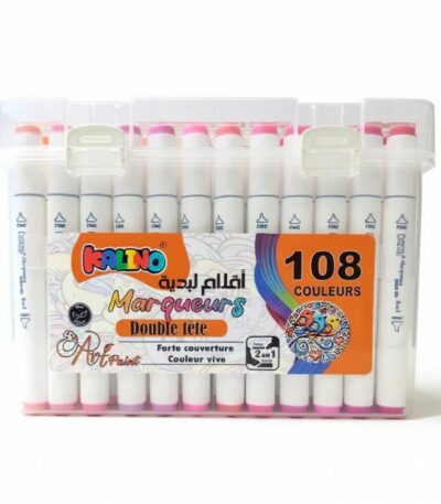 Mallette de 108 Marqueurs double pointe Kalino alcool Art Markers