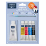 GOUACHE LEFRANC BOURGEOIS PATE 4*10ML+20ML+PINCEAU 807561