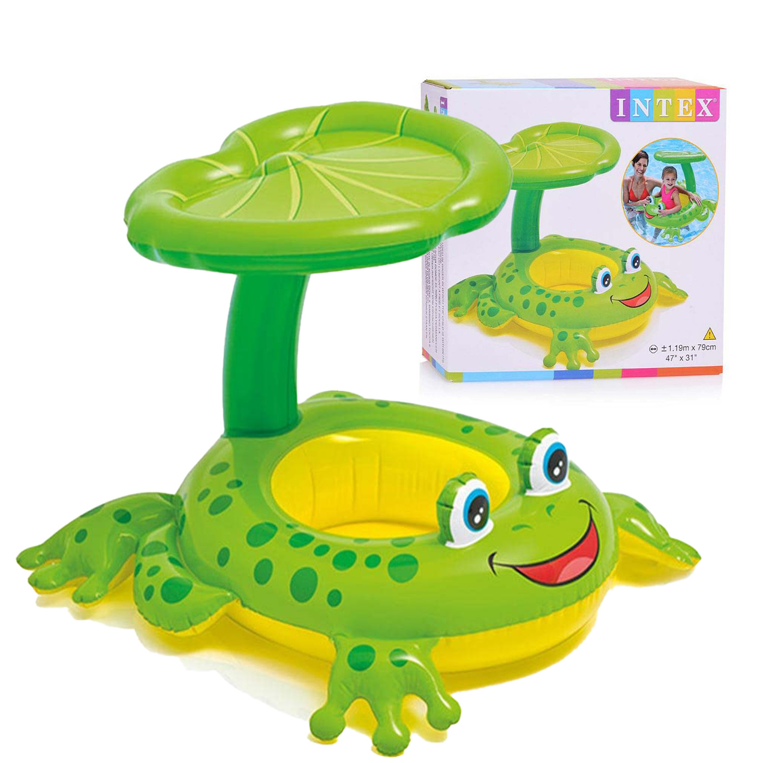 5640002aII INTEX Froggy Friends Baby Float avec parasol – Image 1