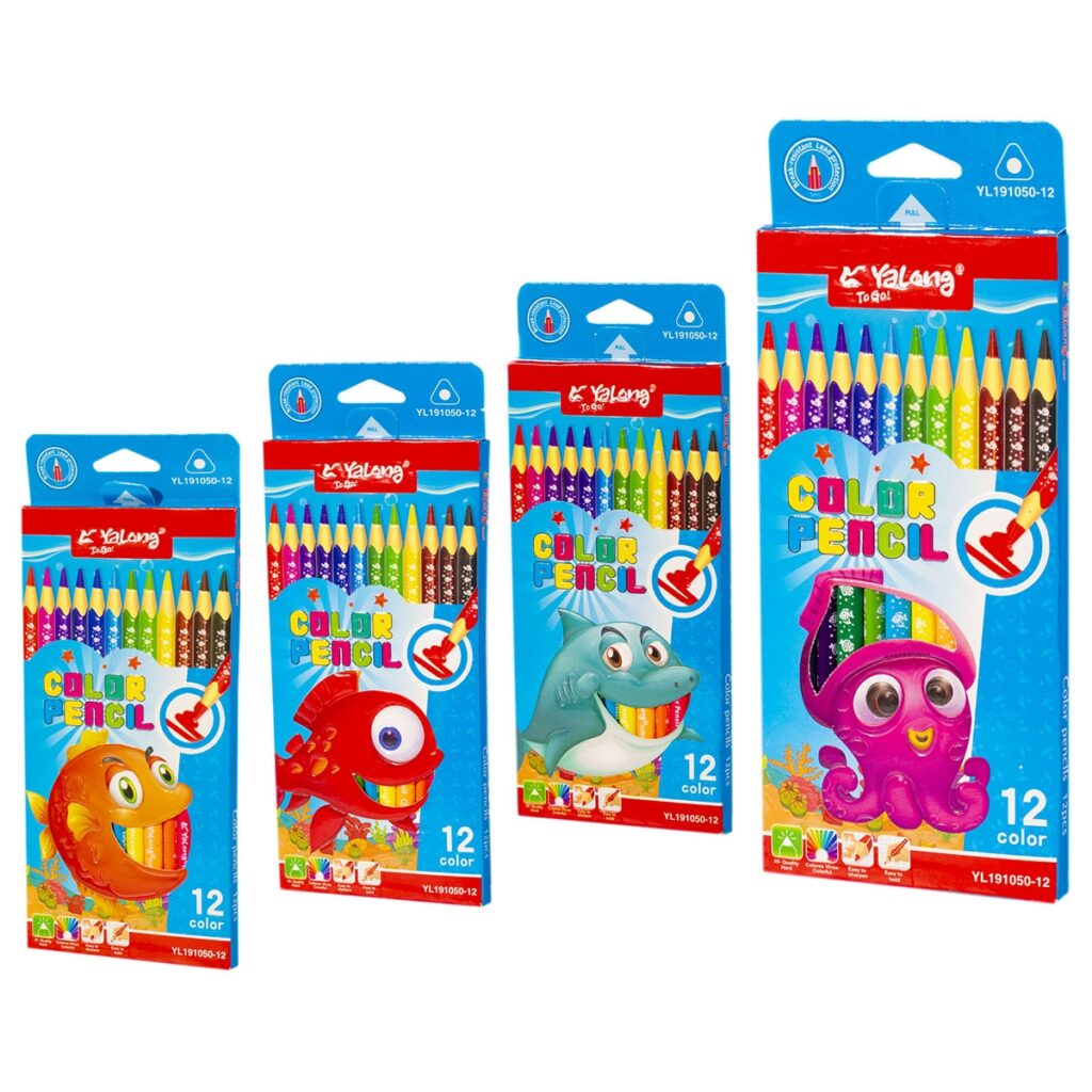 Pochette de 12 crayons de couleur Yalong pour dessin et coloriage