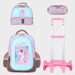Sac à dos scolaire 16" 3 pièces GB5446TB – Trousse + Sac repas – Chariot vendu séparément
