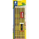Kit de Crayons Graphite STAEDTLER Noris HB (6 Crayons, Gomme & Taille-crayon)