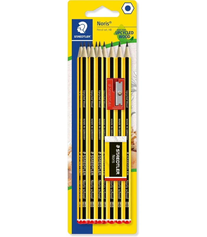 webpc-passthru Kit de Crayons Graphite STAEDTLER Noris HB (6 Crayons, Gomme & Taille-crayon) – Image 1