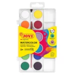 Box De 12 Aquarelle Pastilles 22 mm JOVI Avec Pinceau