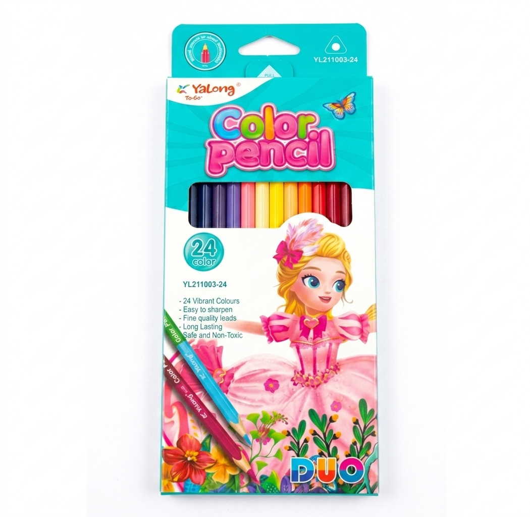24 crayons de couleur YALONG , set de 24 – Image 1