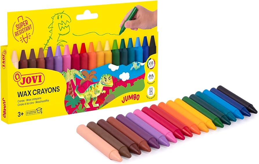 61fA60CShwL._AC_UF894,1000_QL80_ Boîte de 18 Crayons de Cire Jumbo - Couleurs Assorties – Image 1