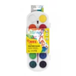Boîte Aquarelle 12 pastilles 30 mm couleurs assorties + pinceau