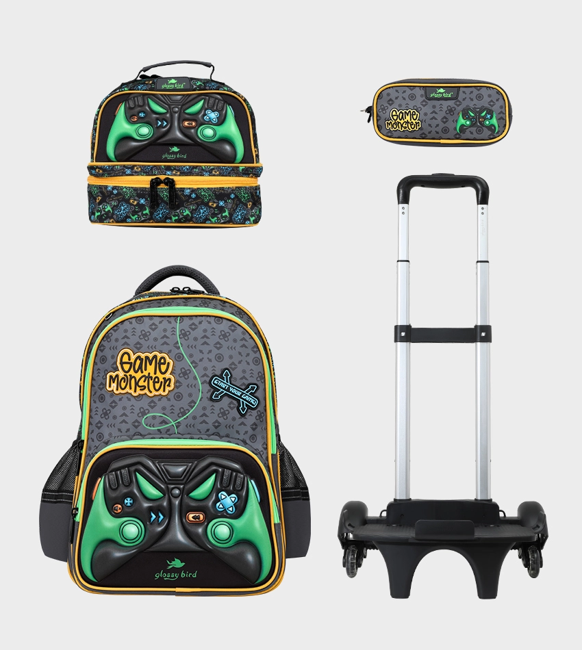 GB5459TB_0 Sac à dos scolaire 18" 3 pièces GB5459TB – Trousse + Sac repas – Chariot vendu séparément – Image 1