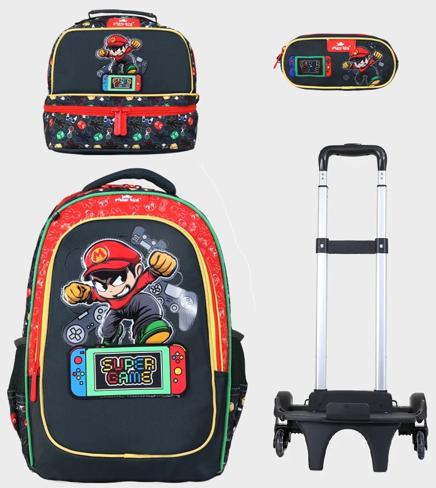 GB5523TB_0 Sac à dos scolaire 16" 3 pièces GB5523TB – Trousse + Sac repas – Chariot vendu séparément – Image 1