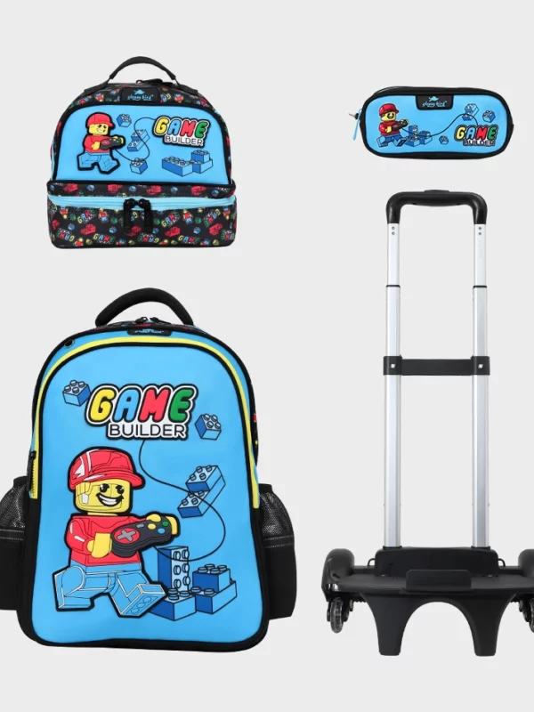 Sac à dos scolaire 17" 3 pièces GB5600TB – Trousse + Sac repas – Chariot vendu séparément