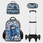 Sac à dos scolaire 17" 3 pièces GB5601TB – Trousse + Sac repas – Chariot vendu séparément