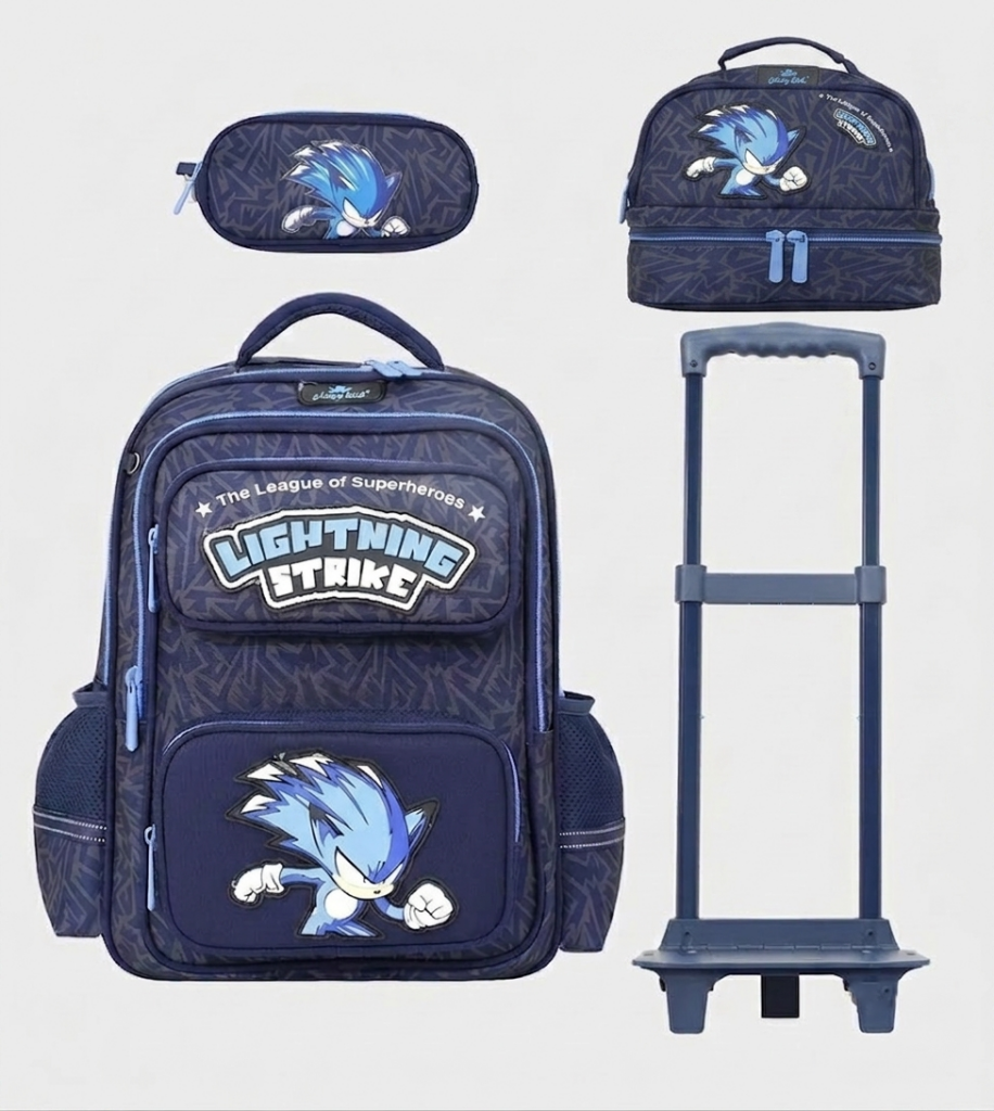 cartable à roulettes garçon bleu marine Glossy Bird GB5705T