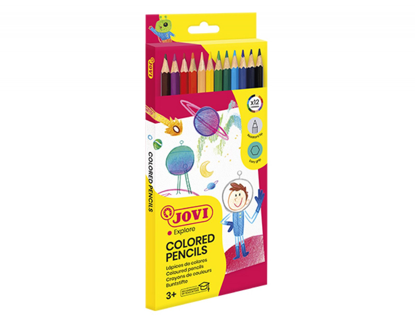 Crayons De Couleur Jovi Forme Hexagonale, Set De 12 – Image 1