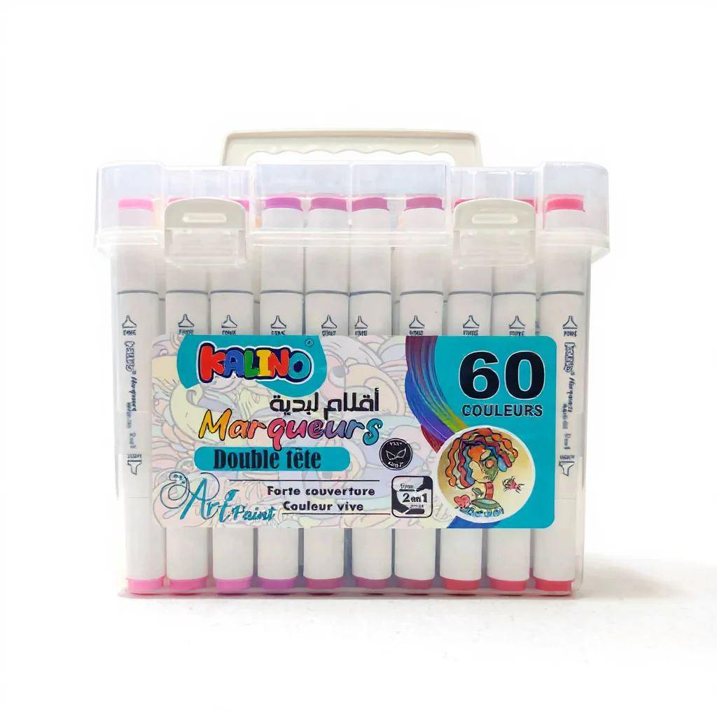 tmp0pvknpkq KALINO Feutres Acryliques Double Pointe - 60 Couleurs – Image 1