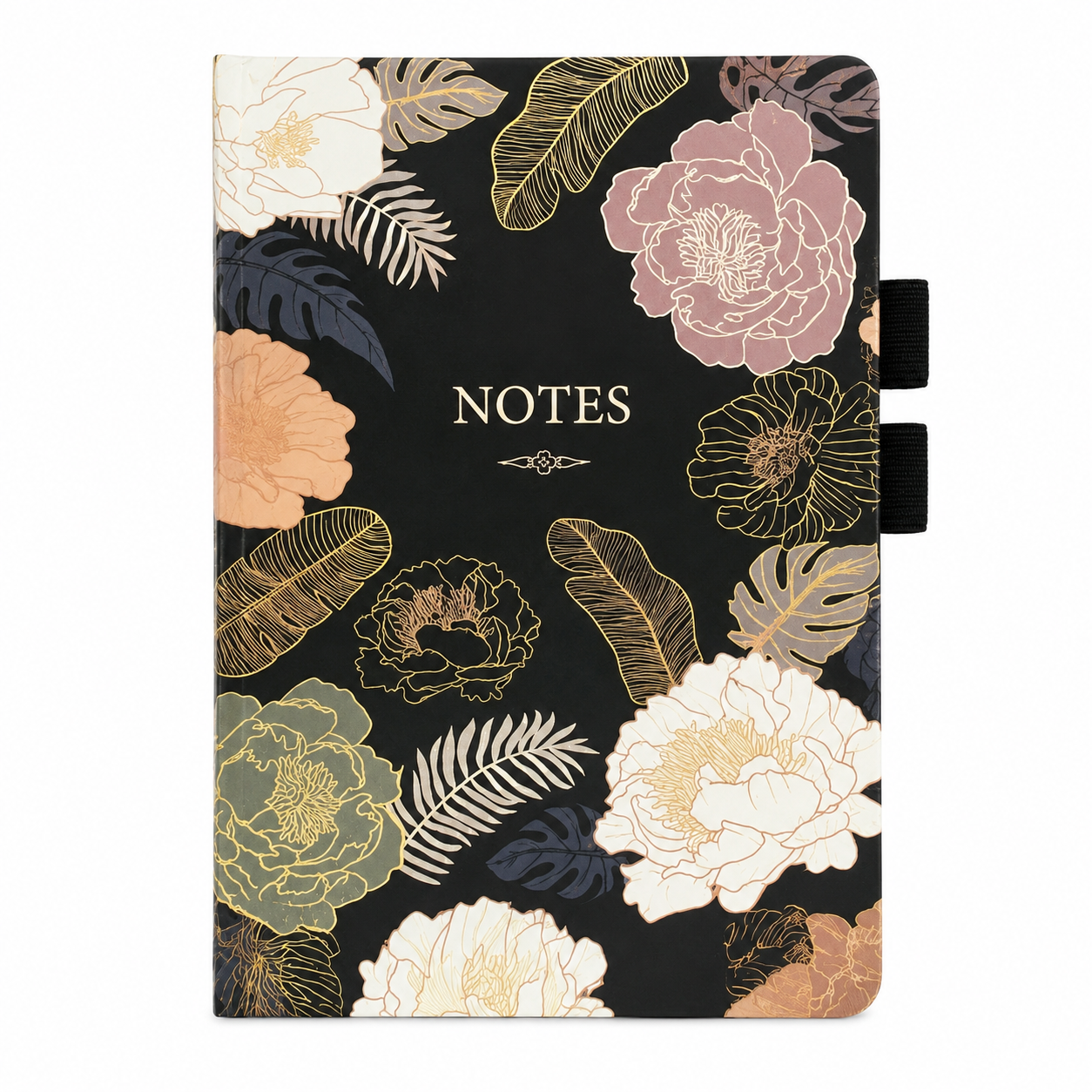 bloc notess Bloc-Note A5 à couverture rigide avec motifs floraux – Image 1