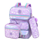 Sac à Dos Leopard Rose + Lunchbox et Trousse - JasmineStar