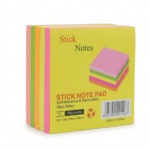 Bloc de Notes Autocollantes Multicolores JT-3 – Format 76x76mm (400 Feuilles)