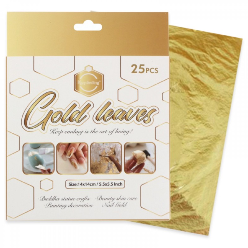 11712-thickbox_default Set de 25 Feuilles d'or - Keep Smiling – Image 1